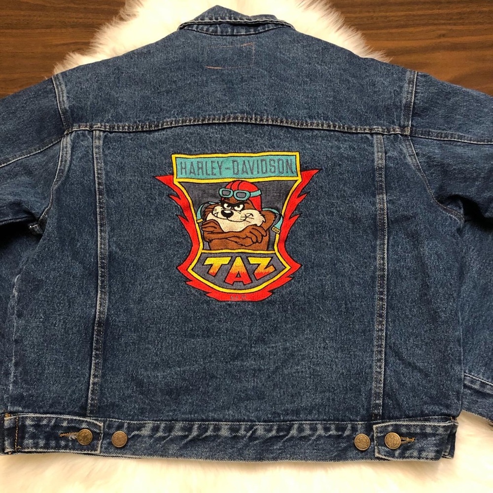 ACME CLOTHING CO Vintage Harley-Davidson ‘TAZ’ Looney Tunes Denim Jean Jacket
